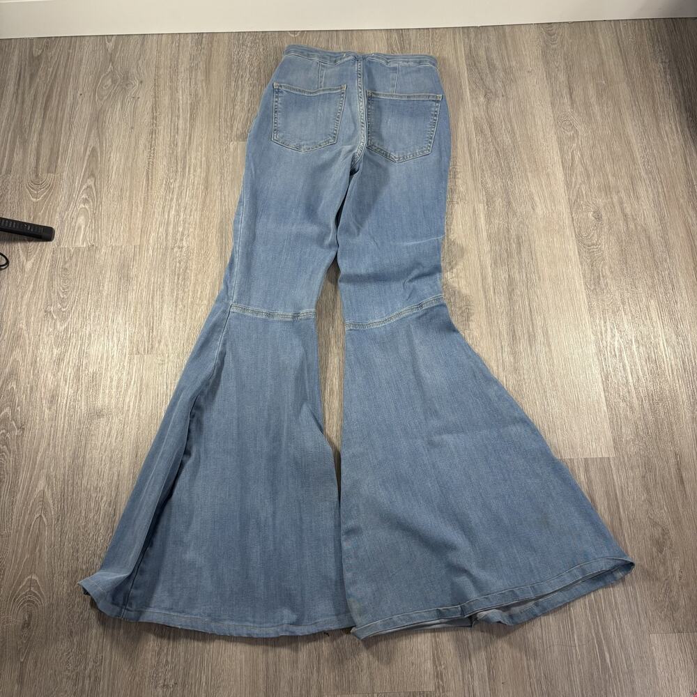 Free People Women's Just Float On Flare Jeans High Rise Blue Boho 70s W25R - Picture 7 of 7